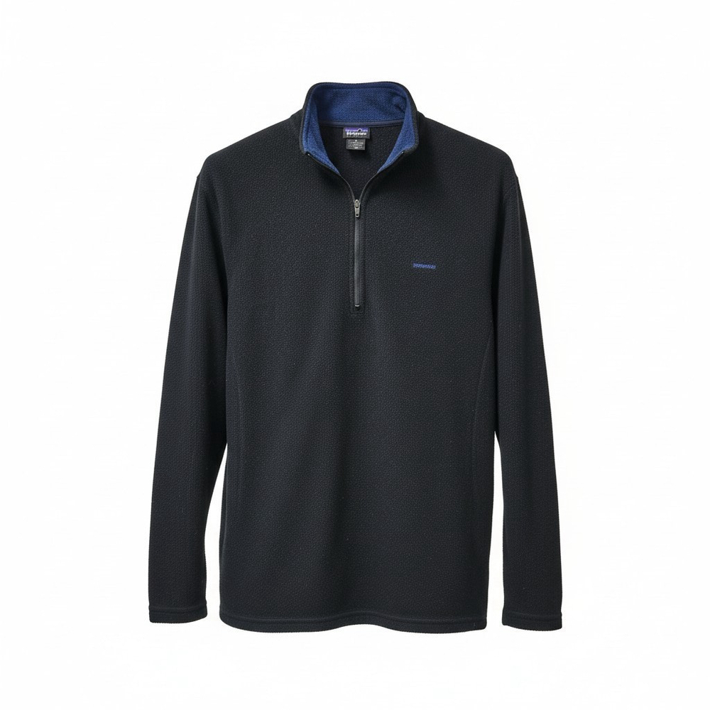 Patagonia Capilene Women's Quarter-Zip Fleece Black Pullover Long-Sleeves Large